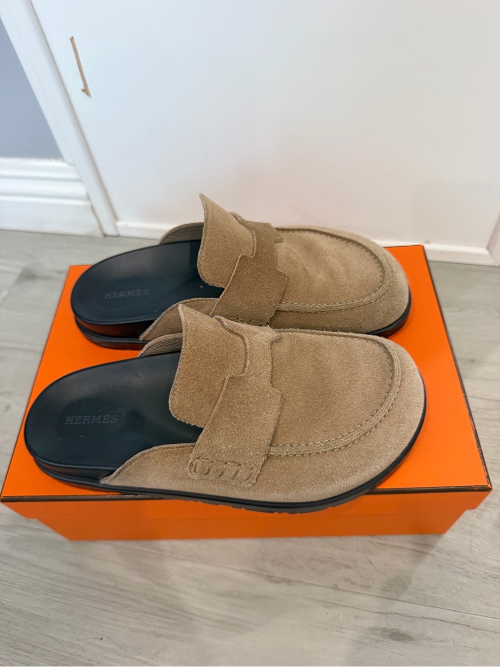 Hermes Beige Suede Go Mules Clogs - Picture 8 of 10